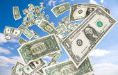 dollars falling   fotosearch stock photography