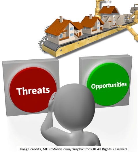 opportunities-threats-buttons-ManufacturedHousingIndustryIllustrationDailyBusinessNewsMHProNews