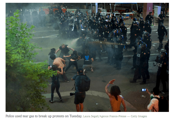 TearGasOnProtestorsAtPhoenixRallyCreditGettyImagesNYTimesDailyBusinessNews