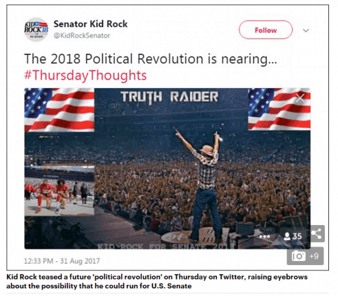 KidRockSenatorTweetPoliticalRevolutionCreditDailyMailDailyBusinessNews