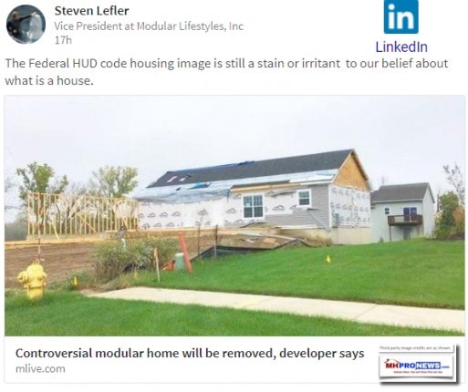 ControversialModularHomeWillBeRemovedDevelopersaysMLiveSteveLeflerModularLifestylesDailyBusinessNewsMHProNews