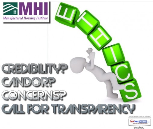 ManufacturedHousingInstituteEhticsMHIlogoCredibilityCandorConcernsCallTransparencyDailyBuisnessNewsMHProNews