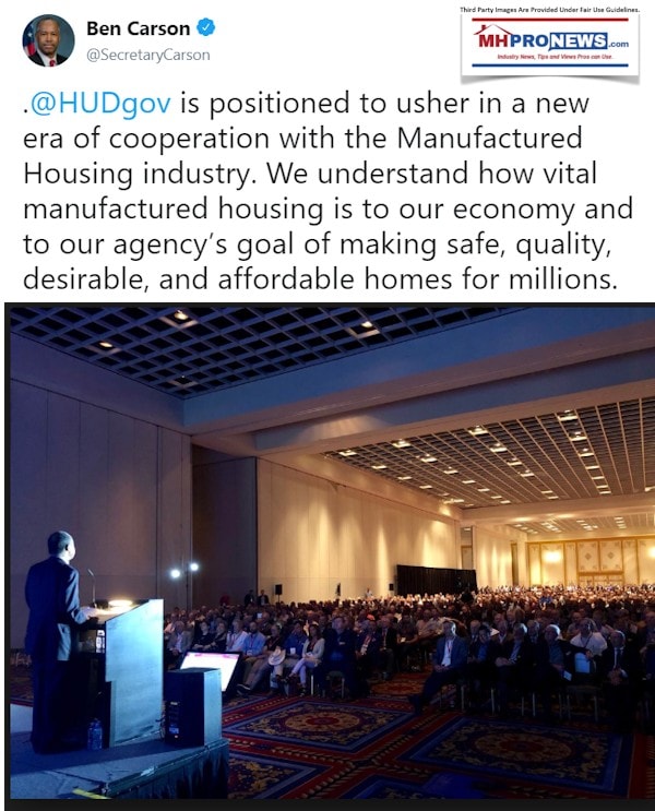 BenCarson@HUDgovNewCooperationManufacturedHousingIndustryDailyBusinessNewsMHProNews