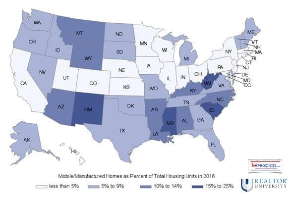 MobileManufacturedHomesAsPercentageofTotalHousingUnitsin2016NARDailyBuisnessNEwsMproNews