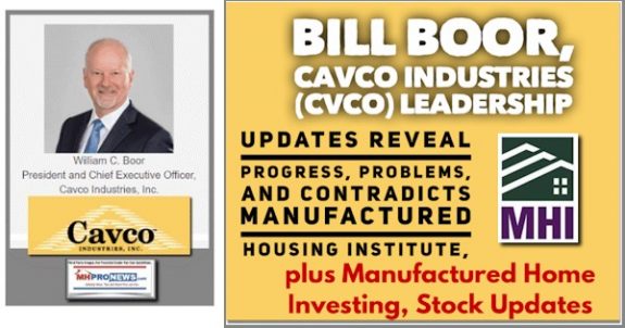 BillBoorPicCavcoIndustriesLogoLeadersRevealProgressProblemsContradictManufacturedHousingInstituteManufacturedHomeInvestingStockUpdatesMHProNews