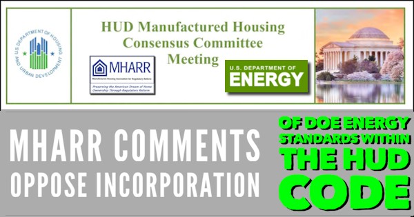 ManufacturedHousingAssociationForRegulatoryReformMHARRCommentsOpposeIncorporationOfDOEenergyStandardsWithinTheHUDCodeLogos