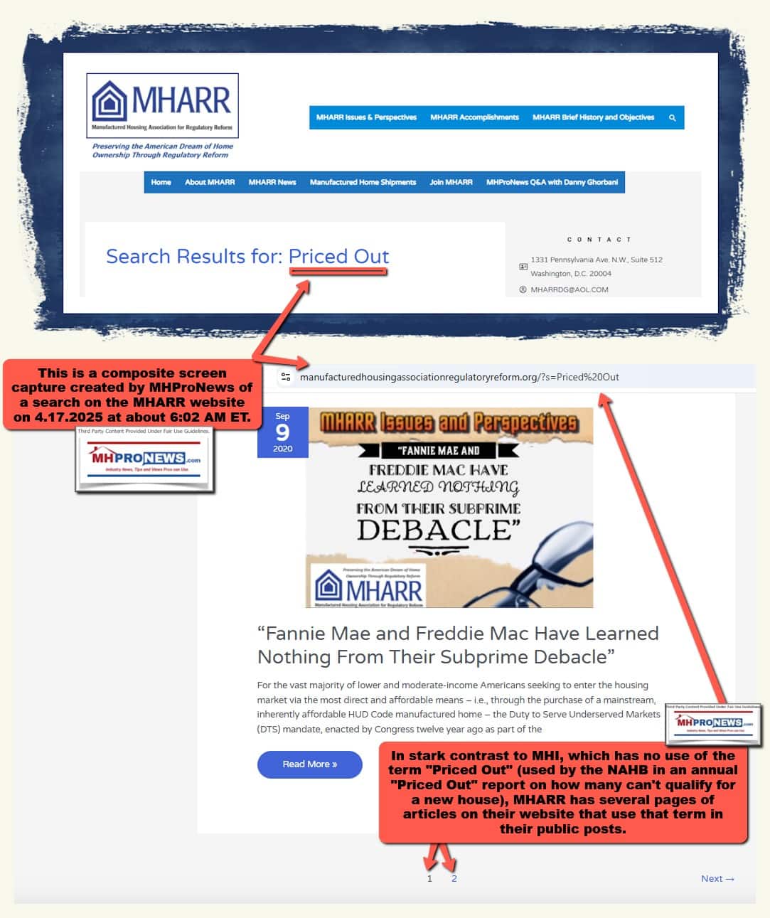 PricedOutSearchTermOnMHARR-Website4.17.2025MHProNewsFactCheckAnalysis