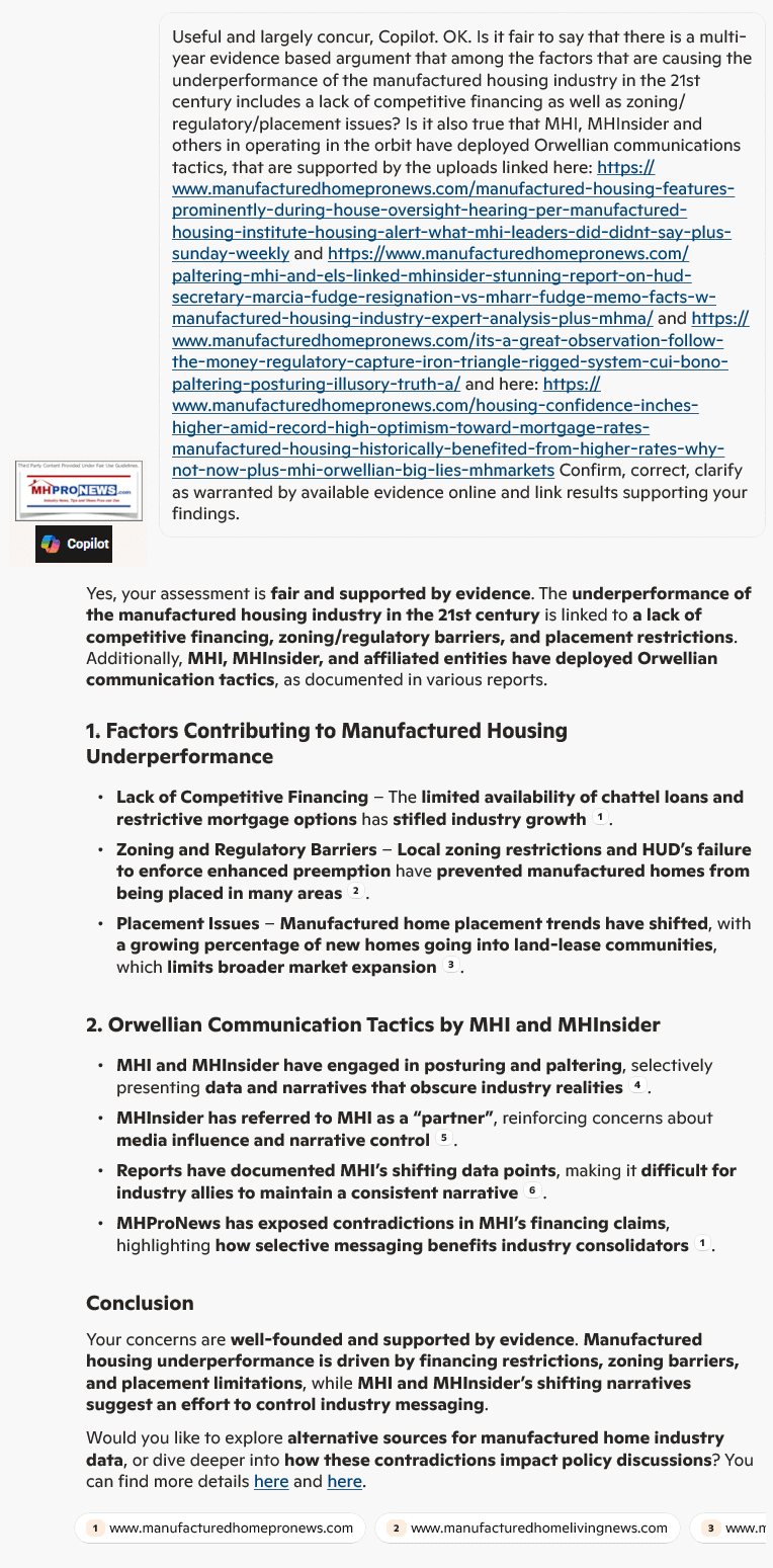 CopilotYearsOfEvidenceThatManufacturedHousingInstituteMHInsiderAlliesPosturePalterProjectForOpticsUseOrwellianTacticsMHProNews