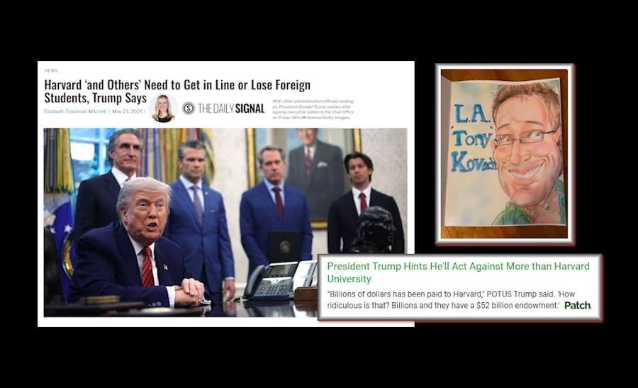 PresidentTrumpHintsHellActAgainstMoreThanHarvardUniversityBillionsOfDollarsPaidToHarvardPOTUSTrumpSaidHowRidiculousIsThatBillionsTheyHave$52BillionEndowmentPatchKovachMHProNews