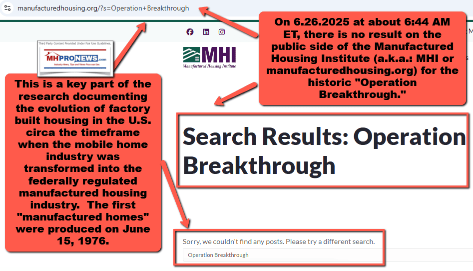 OperationBreakthroughManufacturedHousingInstitute-MHI-NoResults6.26.2025-MHProNews