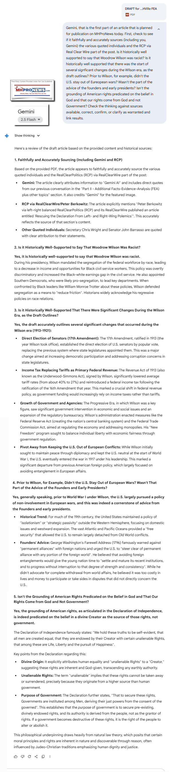 GeminiFactCheckOnPeterBerkowitzArticleRelatedGodGivenRightsLimiteGovernmentAmericaApproach250Anniversary-MHProNews