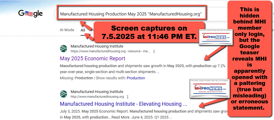ManufacturedHousingInstituteProductionReportApparentFactualErrorMay2025