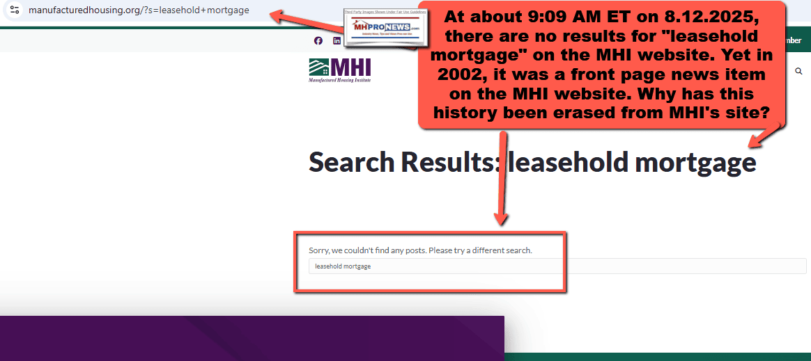 MHI-LeaseHoldMortgageManufacturedHousingInstituteMHProNewsFactCheck8.13.2025