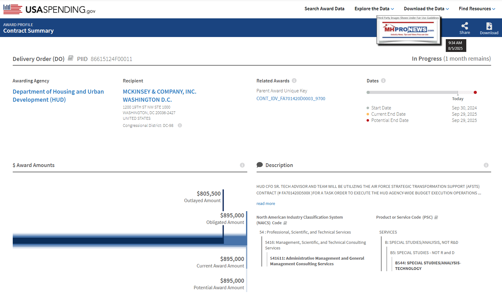 USA-SpendingHUD-895KToMcKinseyAndCompanyFromU.S.DepartmentOfHousingUrbanDevelopmentMHProNews