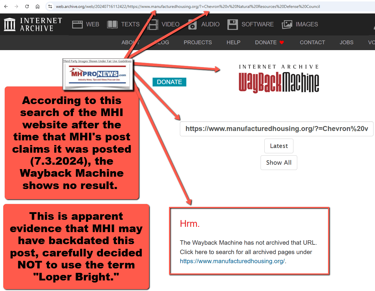 WaybackMachineInternetArchiveManufacturedHousingInstituteMHI-WebsiteNewsSegmentOn7.10.2025DOESnotShowLoperBrightCaseMHProNewsFactCheck