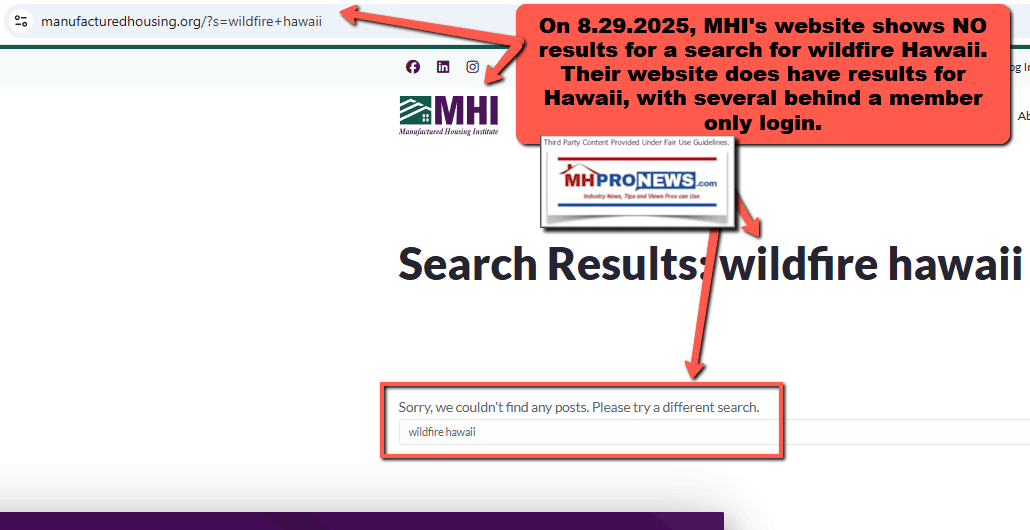 WildfireManufacturedHousingInstituteHawaii-MHProNewsFactCheck8.29.2025