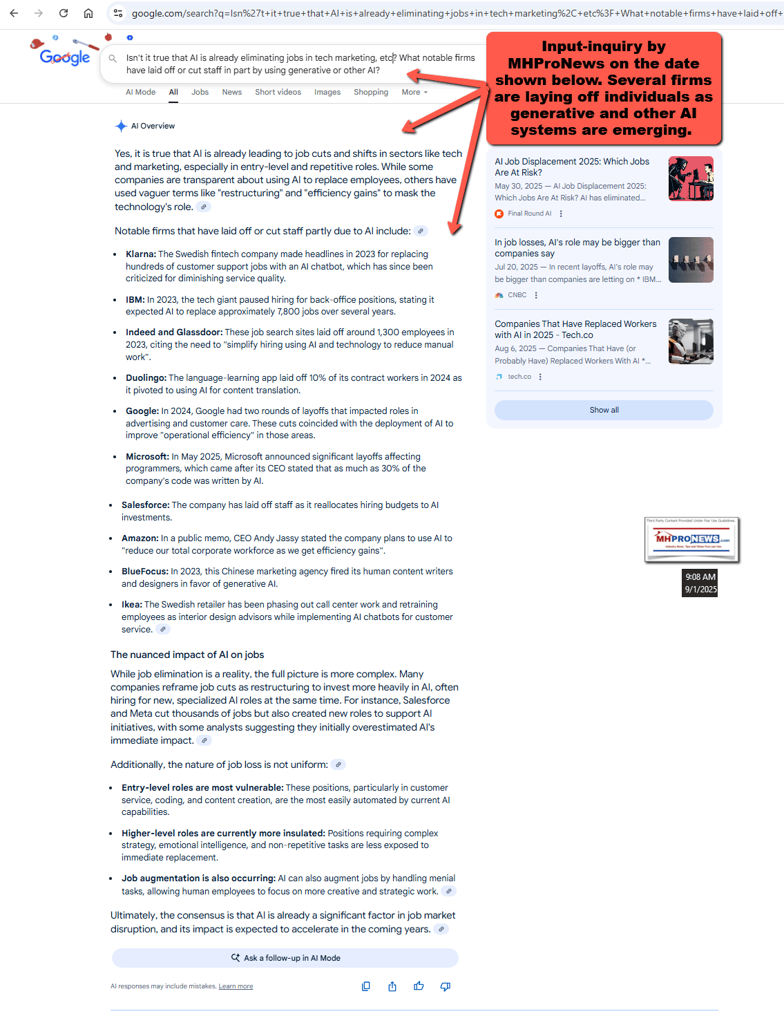 GenerativeOtherAIcausingLossOfJobsMHProNews