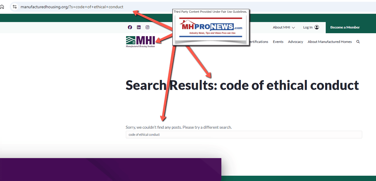 CodeOfEthicalConductManufacturedHousingInstituteMHIwebsite10.16.2025circa7.39AM-MHProNews