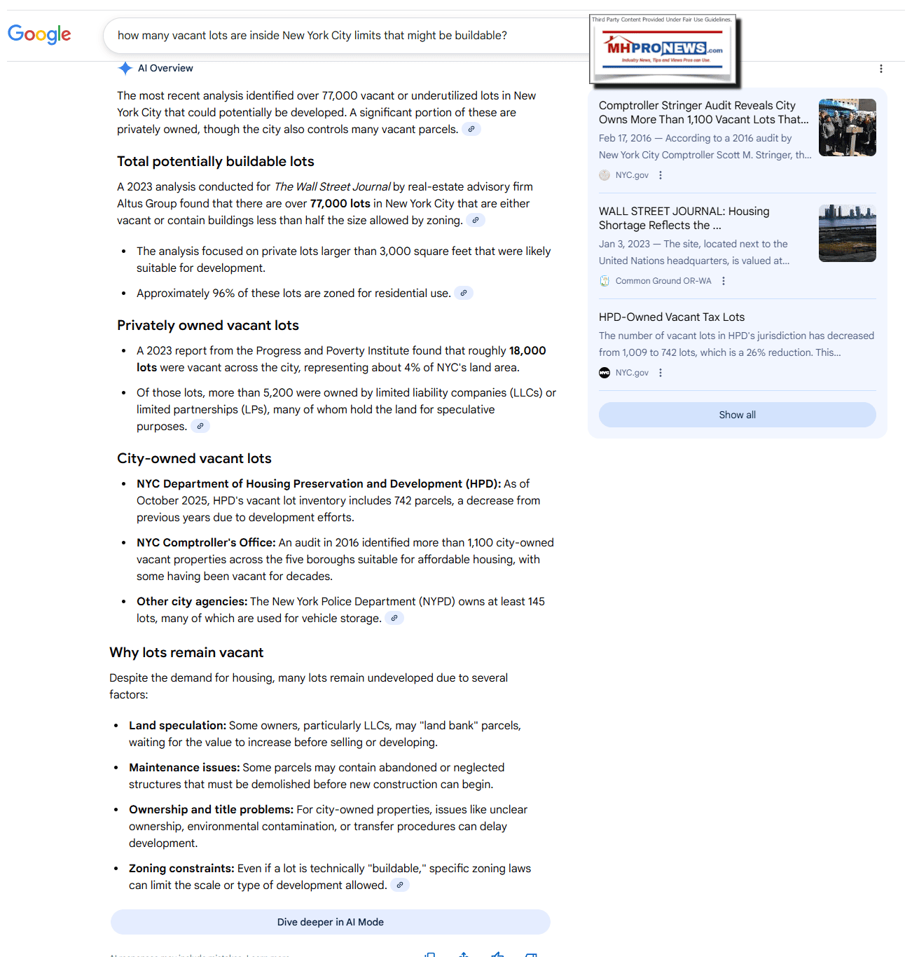 HowManyNewYorkCityLotsVacantBuildable-MHProNews