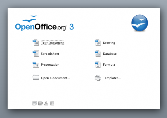 OpenOffice.org Start Screen
