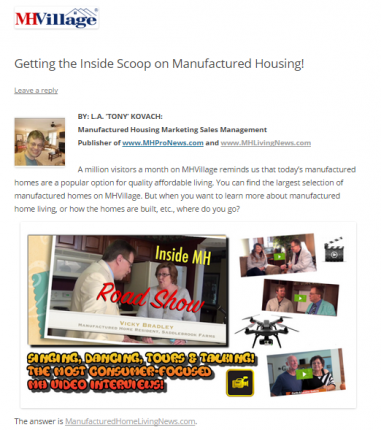 MHVillageGettingTheInsideScoop-postedMHProNews-com-CuttingEdgeblog