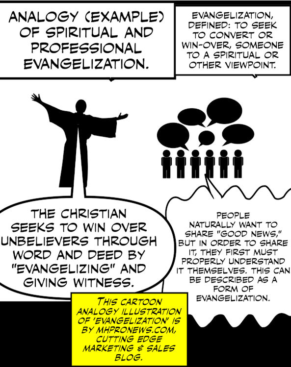 EvangelizeAnalogySpiritualProfessionalBusinessDefinitionIllustrationCuttingEdgeMarketingSalesMHProNews593x749