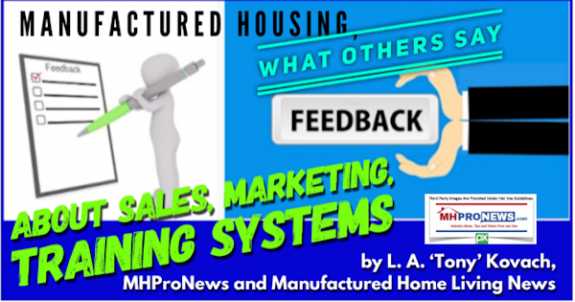 ManufacturedHousingWhatOthersSayAboutSalesMarketingTrainingSystemsByLATonyKovachMHProNewsManufacturedHomeLivingNews