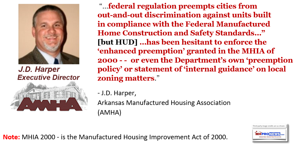 HUD-CodeEnhancedPreemptionManufacturedHousingImprovementAct2000IndustryVoicesJDHarperAMAADailyBusinessNewsMHProNews