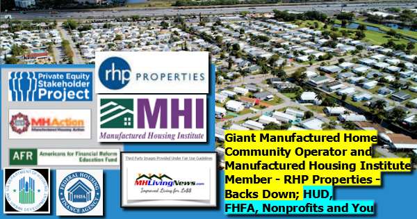 GiantManufacturedHomeCommunityOperatorManufacturedHousingInstituteMemberRHPPropertiesBacksDownHUDFHFANonprofitsYouManufacturedHomeLivingNewsMHProNews