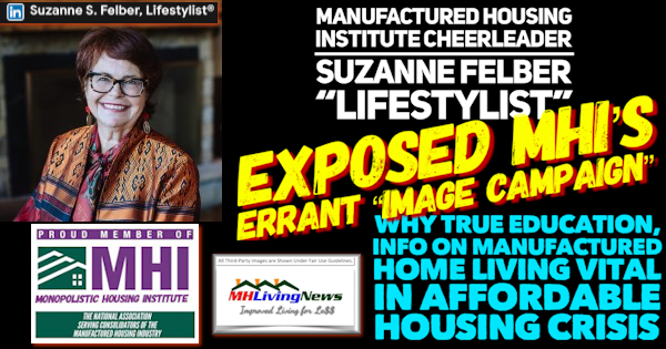 ManufacturedHousingInstituteCheerleaderSuzanneFelberLifestylistExposedMHIErrantImageCampaignWhyTrueEducationInfoManufacturedHomeLivingVitalAffordableHousingCrisisMHLivingNews