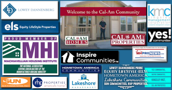 LoweyDannenbergProbeEquityLifeStylePropELS-HometownAmericaLakeshoreCommunitiesSunCommunitiesRHPPropYESCommunitiesInspireCommunitiesKingsleyMgtCal-AmPropertiesMHIMastMHProNews