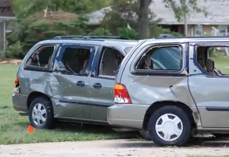 Tornado caused more destruction to conventional construction than to mobile or manufactured homes vehicles were also damaged 