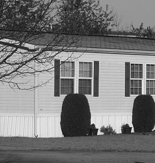 Manufactured Home in Black and White