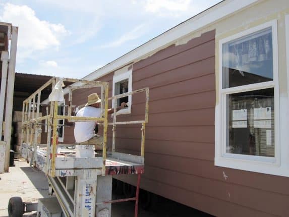 Painting a Manufactured Home at Legacy Homes in Texas Eric Miller Photo