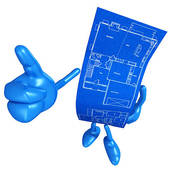 image blue thumbs with blueprint  fotosearch clip art