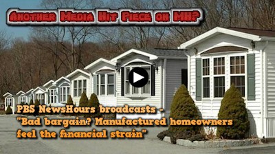 PBSNewshourBadBargainManufacturedHomeOwnersFeelFinancialStrain-imagecredits-NYTimes=PBSNewshour-postedwithtags-MHProNews-400x224