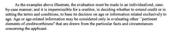 AgeOnlyNot OKCreditMayTakeCollatoralOtherFactorsECOAguidanceAgeDiscrimination-postedDailyBusinessNewsMHProNews