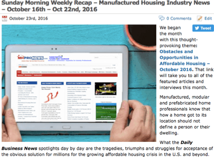 sundaymorningweeklyrecapmanufacturedhousingindustrynewsoctober23rdoct29th20161023image-postedtomanufacturedhousingindustrydailybusinessnewsmhpronews