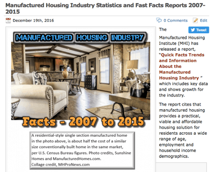 3SundayMorningWeeklyRecapManufacturedHousingIndustryNewsDec18th2016Dec25th2016-postedtoManufacturedHousingIndustryDailyBusinessNewsMHProNews