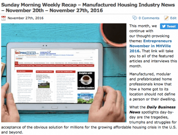 8sundaymorningweeklyrecapmanufacturedhousingindustrynewsnovmeber27thdec3rd2016-postedtomanufacturedhousingindustrydailybusinessnewsmhpronews