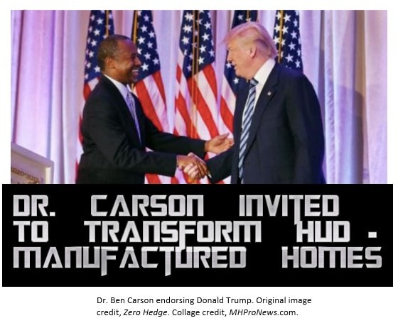 DrCarsonInvitedTransformHUDManufacturedHomesEndorsingDonaldTrump-ManufacturedHousingIndustryDailyBusinessNewsMHProNews-