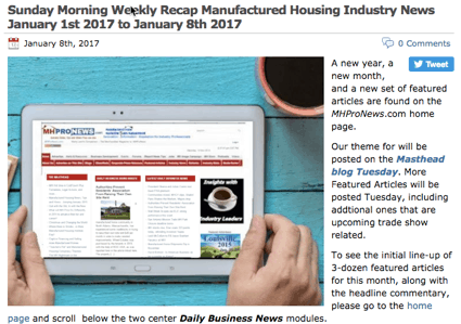 7SundayMorningWeeklyRecapManufacturedHousingIndustryNewsJanuary8th2017toJanuary15th2017-postedtoManufacturedHousingIndustryDailyBusinessNewsMHProNews