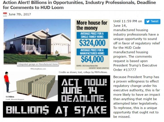 ActionAlertBillionsOpportunitiesCommentsHUDLoomManufacturedHousingIndustryDailyBusinessNewsReportsResearchDataMHProNews