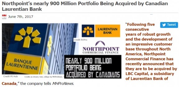 NorthpointLaurentianBank900MPortofilioAquiredManufacturedHousingIndustryDailyBusinessNewsReportsResearchDataMHProNews