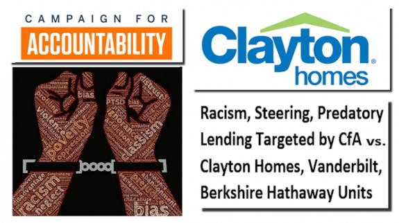 CampaignForAccountabiltyClaytonHomesLogoBerkshireHathawayVanderbiltMortgageRacismSteeringPredatoryLendingDailyBusinessNewsMHProNews720x403