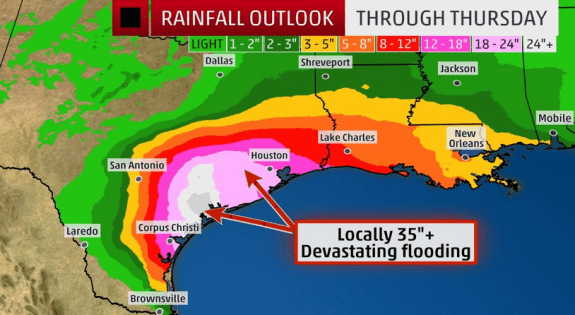 RainfallOutlookTexasHurricaneHarveyCreditWeatherChannelDailyBusiness