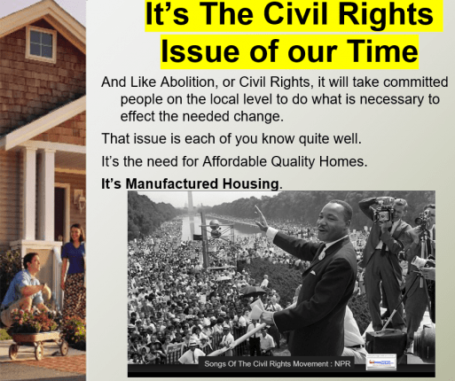 CivilRightsIssueAbolitionCivilRightsAffordableQualityHomesManufacturedHousingDrMartinLutherKingDailyBusinessNewsMHProNews