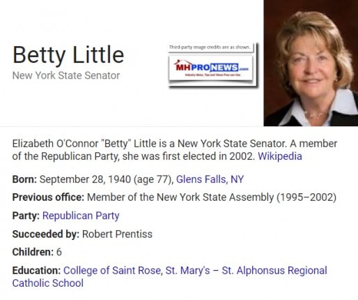 BettyLittleGOPNYStateSenatorWikipediaDailyBusinessNewsMHProNews