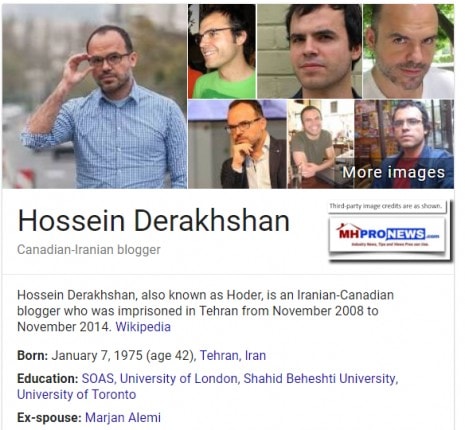 HosseinDerakhshanCanadianIranianBloggerWikipediaManufacturedHOusingIndustryDailyBusinessNewsMHProNews