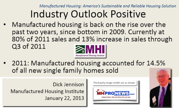 ManufacturedHousingInstituteMHILogoRIchardADickJennisonPresidentCEOPhotoIndustryOutlookFactCheckDailyBusinessNewsMHProNews